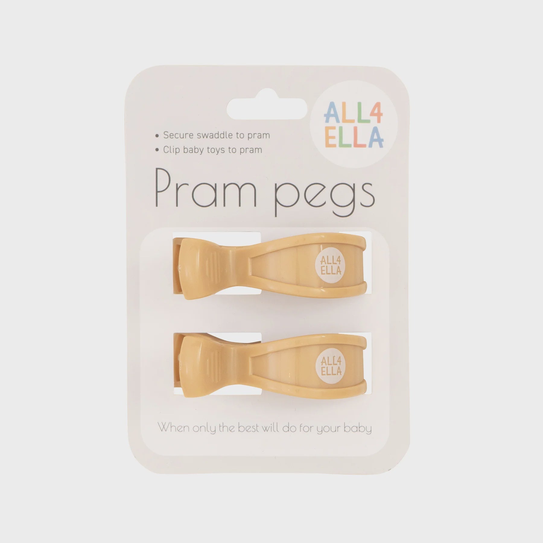 All 4 Ella - Pram pegs 2 pk - Sand