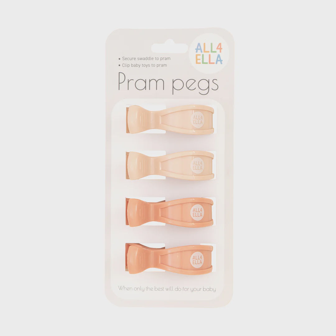 All 4 Ella - Pram Pegs 4 pk - Cream/Peach