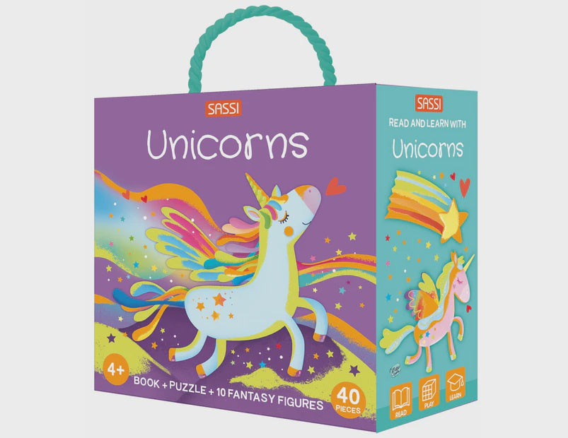 Sassi 3D Puzzle and Book Set - Unicorns Sassi 3D Puzzle and Book Set - Unicorns