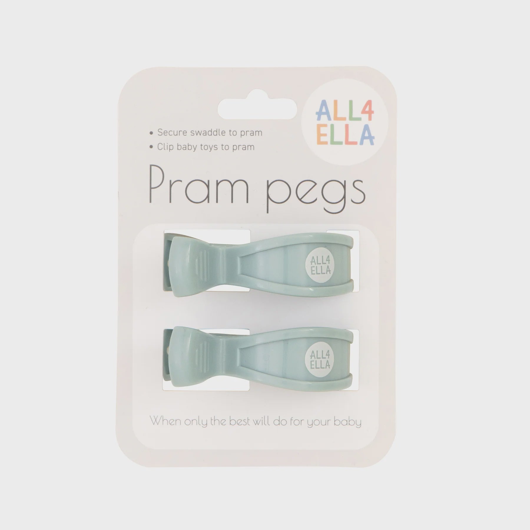 All 4 Ella - Pram pegs 2 pk - Steel Blue