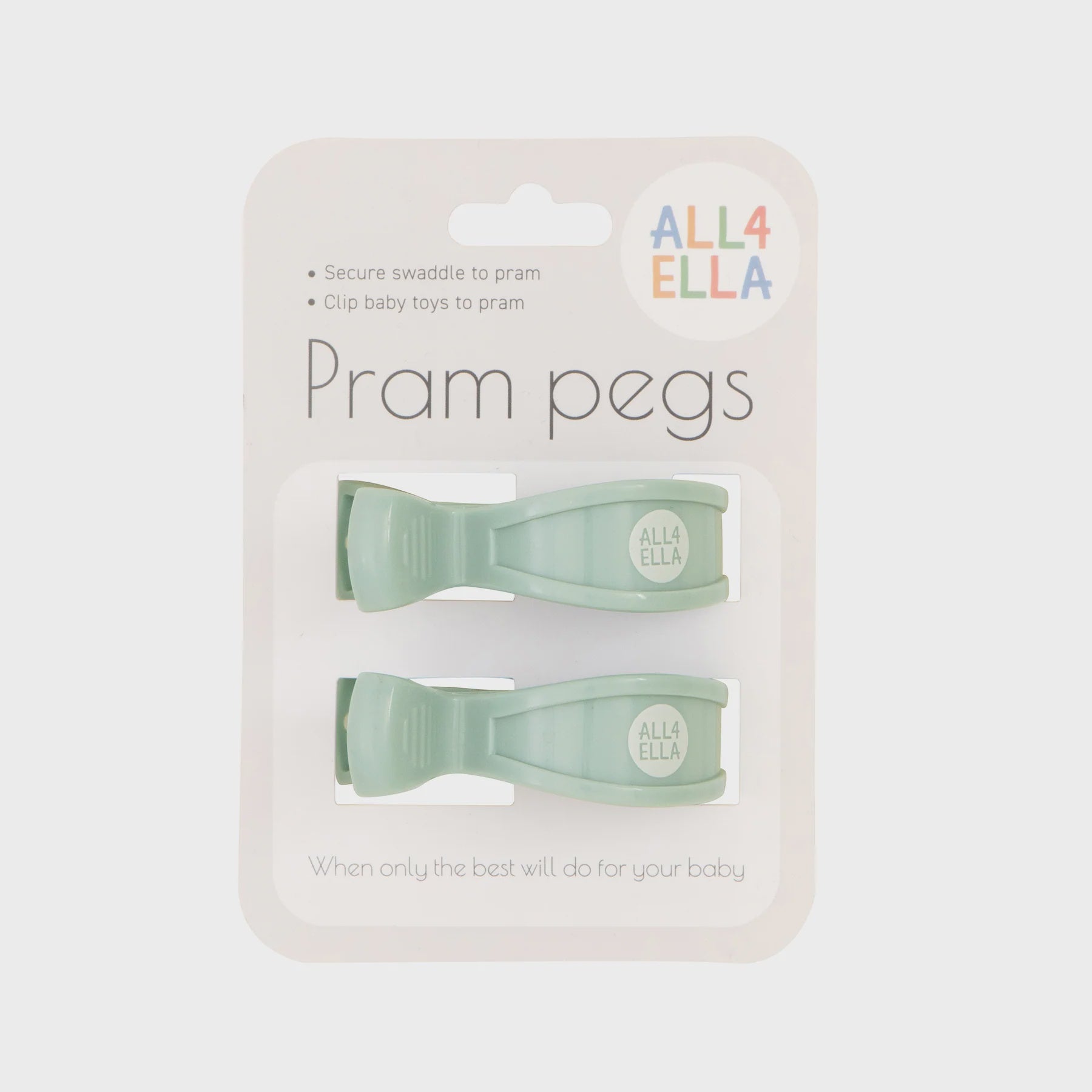 All 4 Ella - Pram pegs 2 pk - Sage