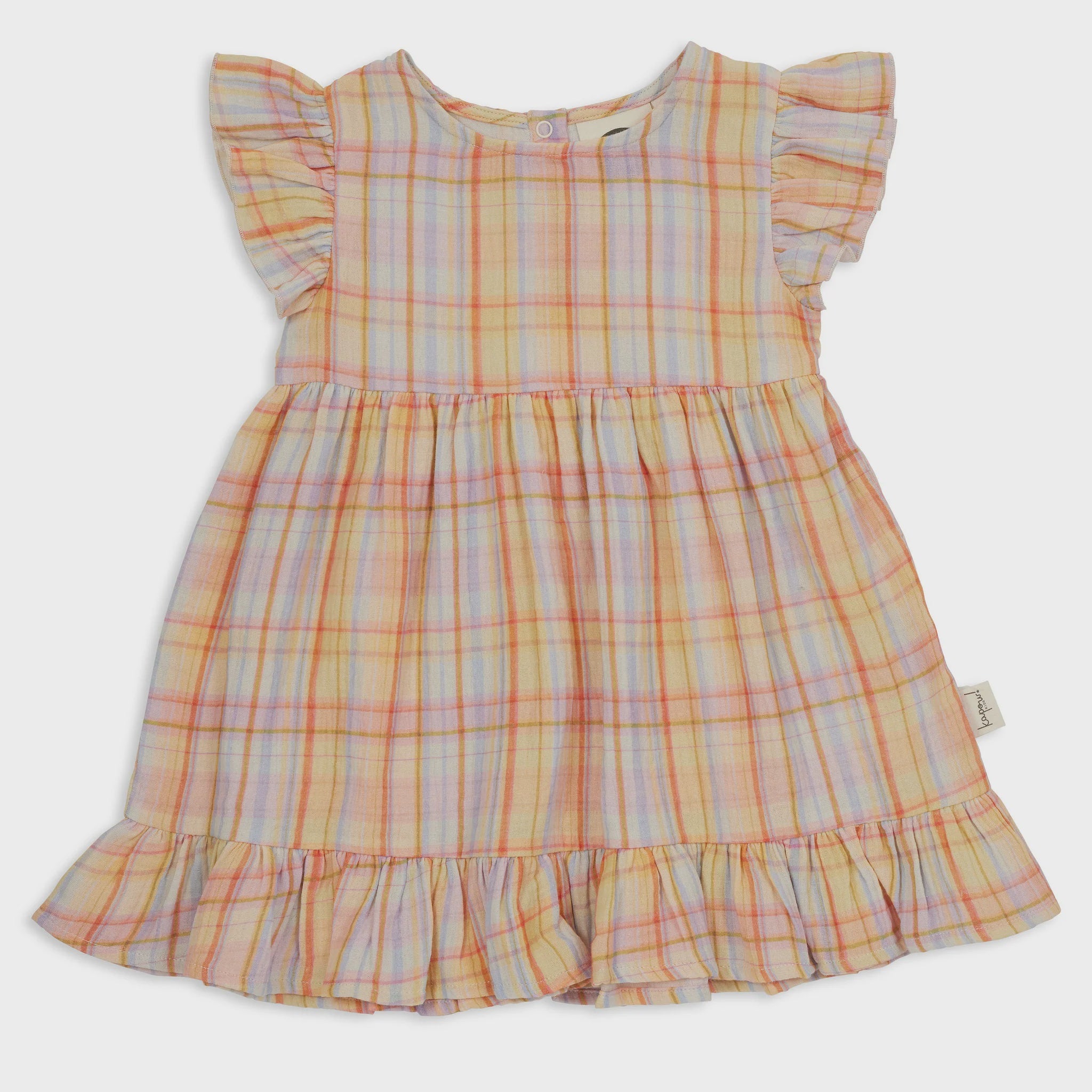 Kapow Kids - Rainbow Plaid Trapeze Dress