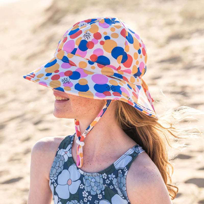 Acorn - Confetti  Wide Brim Swim Hat