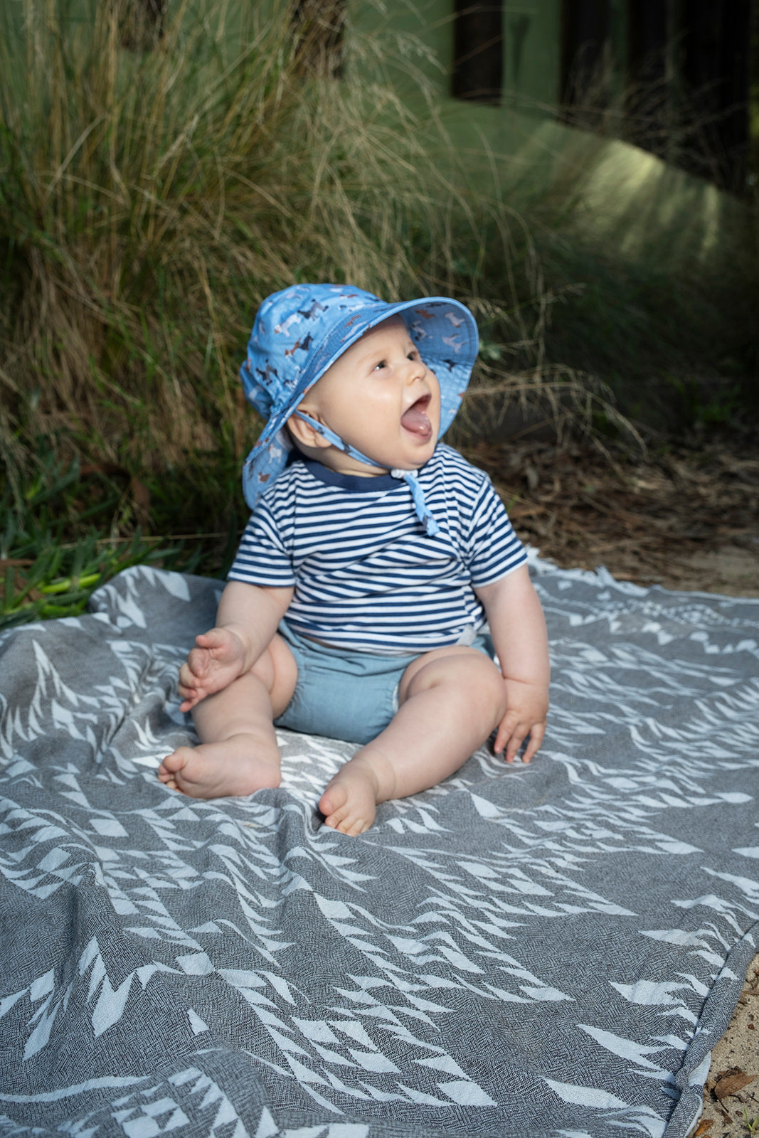 Acorn - Central Park Doggies Wide Brim Infant Hat