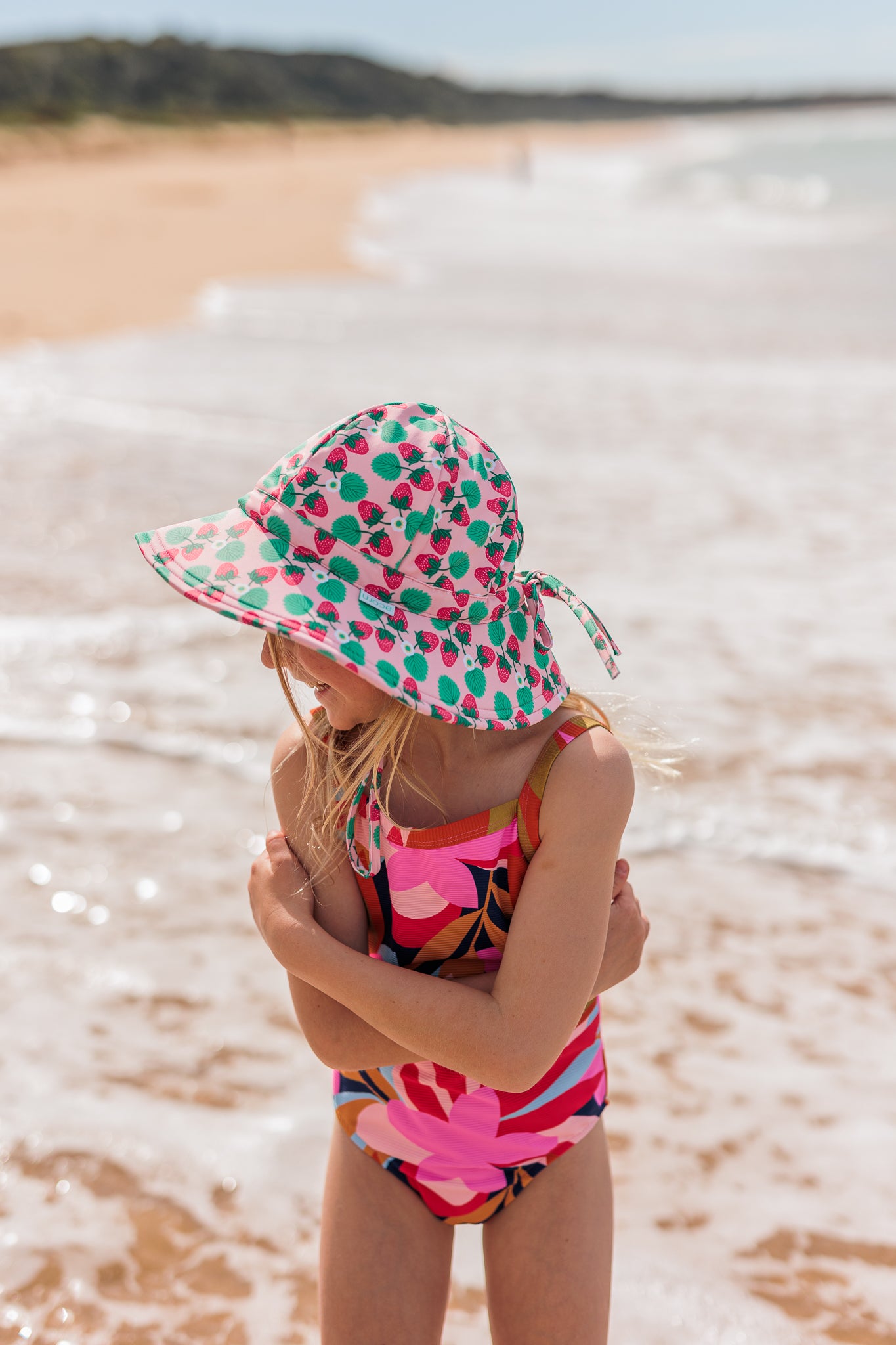 Acorn - Strawberry Wide Brim Swim Hat