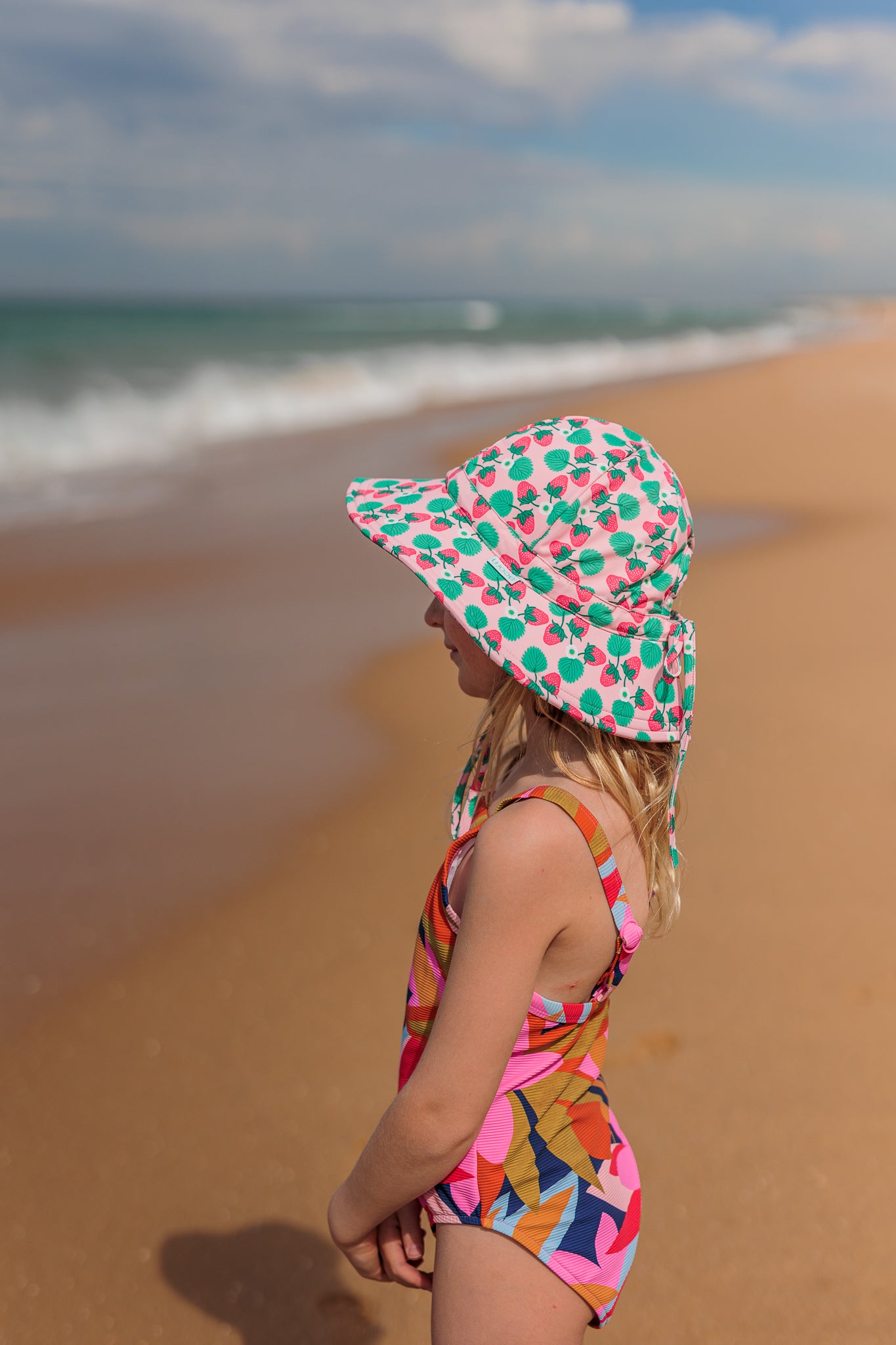 Acorn - Strawberry Wide Brim Swim Hat
