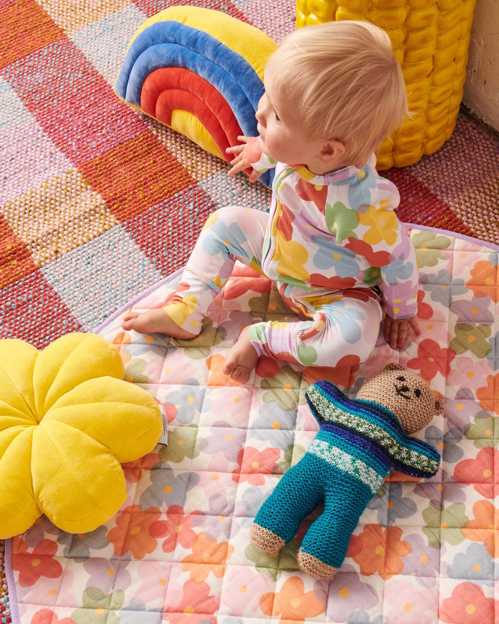 Kip & Co - Paper Daisy Organic Cotton Quilted Play Mat