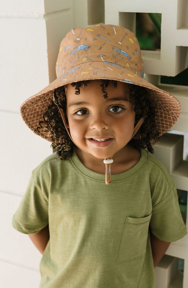 Acorn Kids - On The Tools Wide Brim Bucket Hat