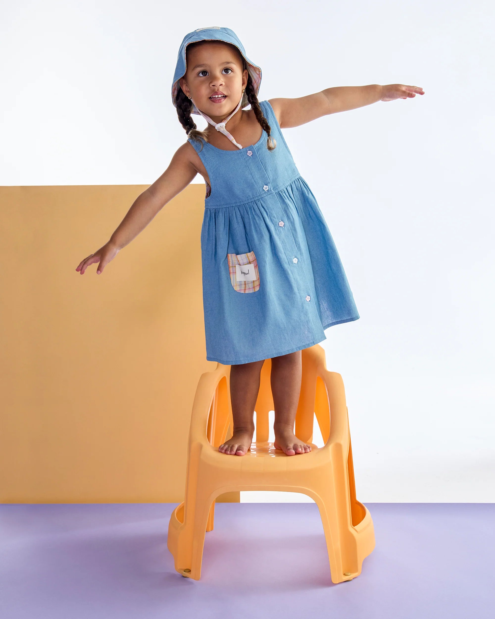 Kapow Kids - Rainbow Plaid Sleeveless Dress