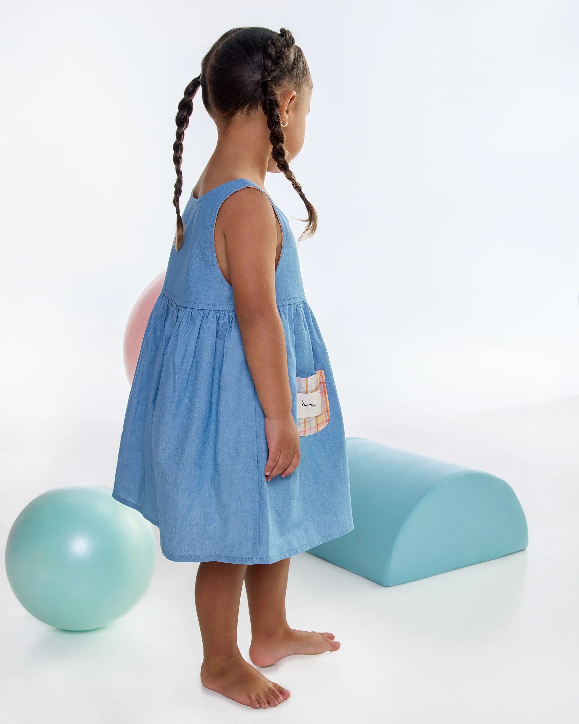 Kapow Kids - Rainbow Plaid Sleeveless Dress