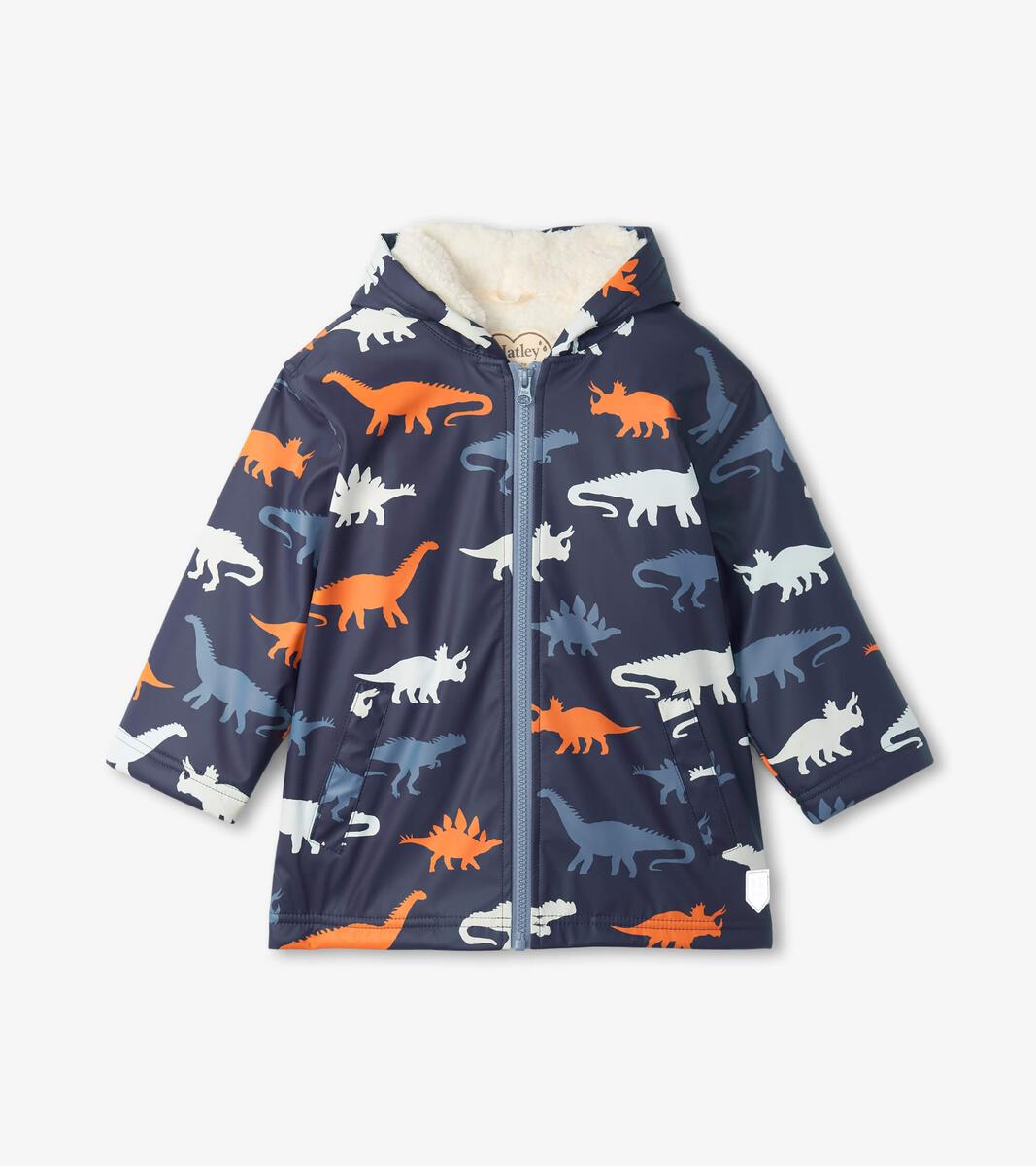 Hatley -Sherpa Lined  Dino Silhouettes Colour Changing Raincoat