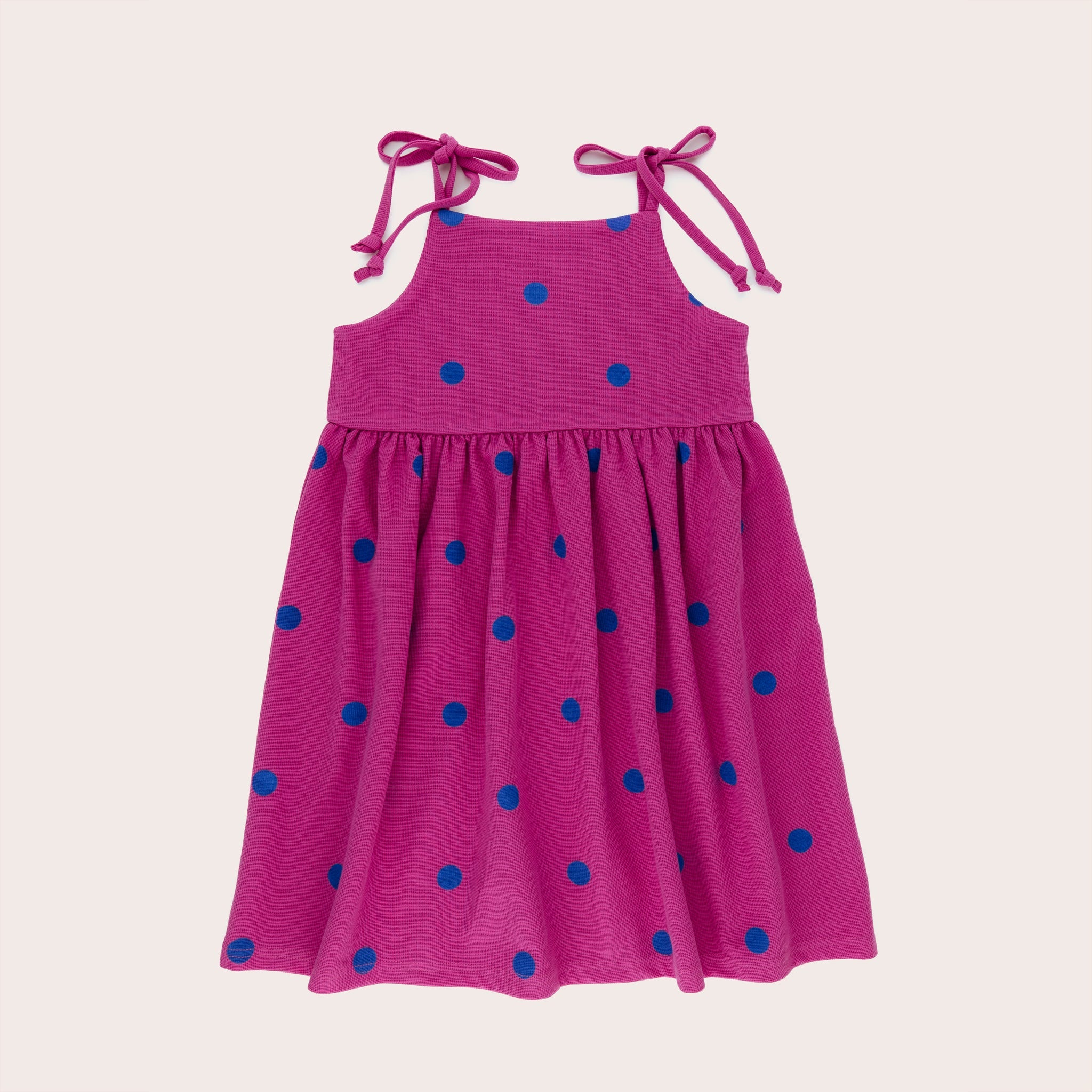 Olive + The Captain - Fuchsia Spots Waffle Anabelle Tie Dress