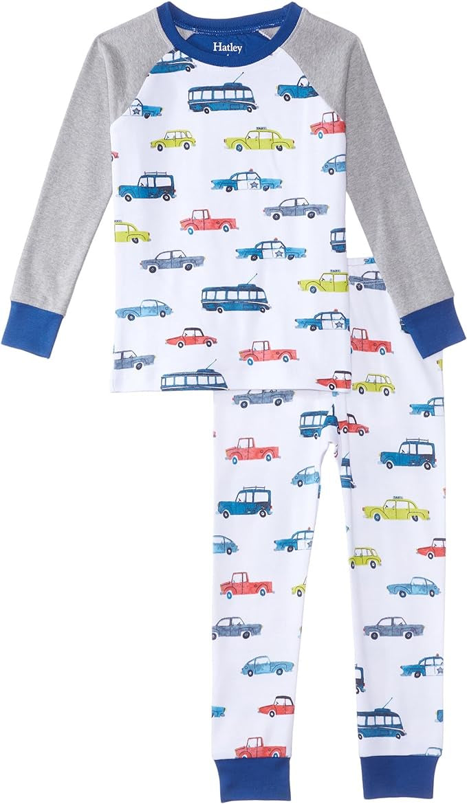 Hatley - Vehicles In The City Cotton Raglan Pajama Set
