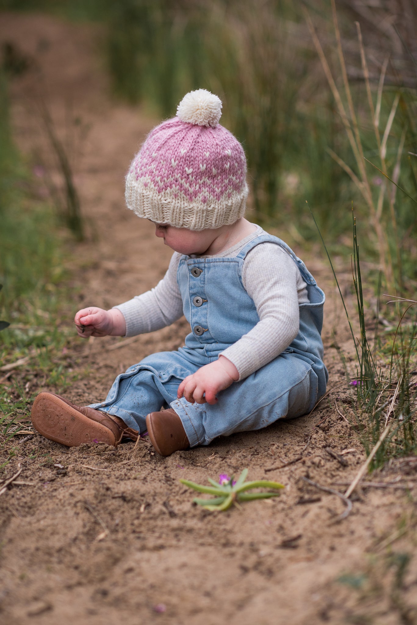Acorn - Snowflake Beanie - Pink & Cream