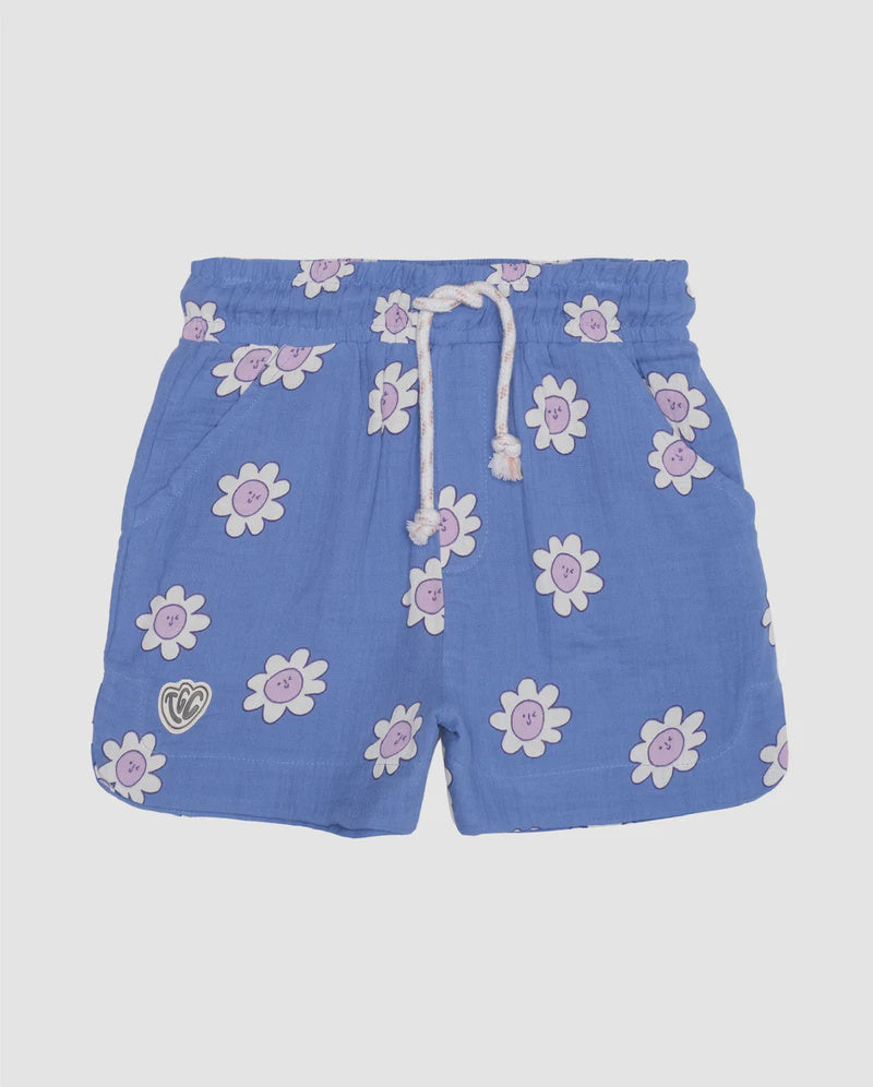 The Girl Club -  Daisy On Repeat  Shorts - Blue