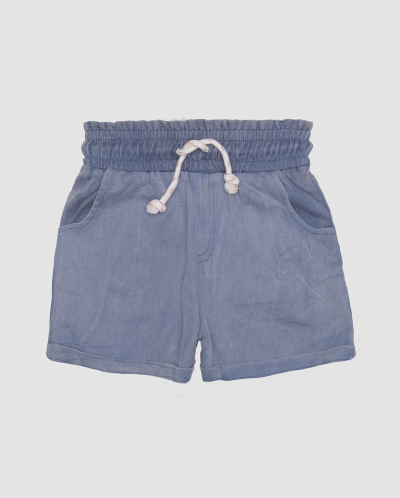 The Girl Club - Twill Shorts - Vintage Blue