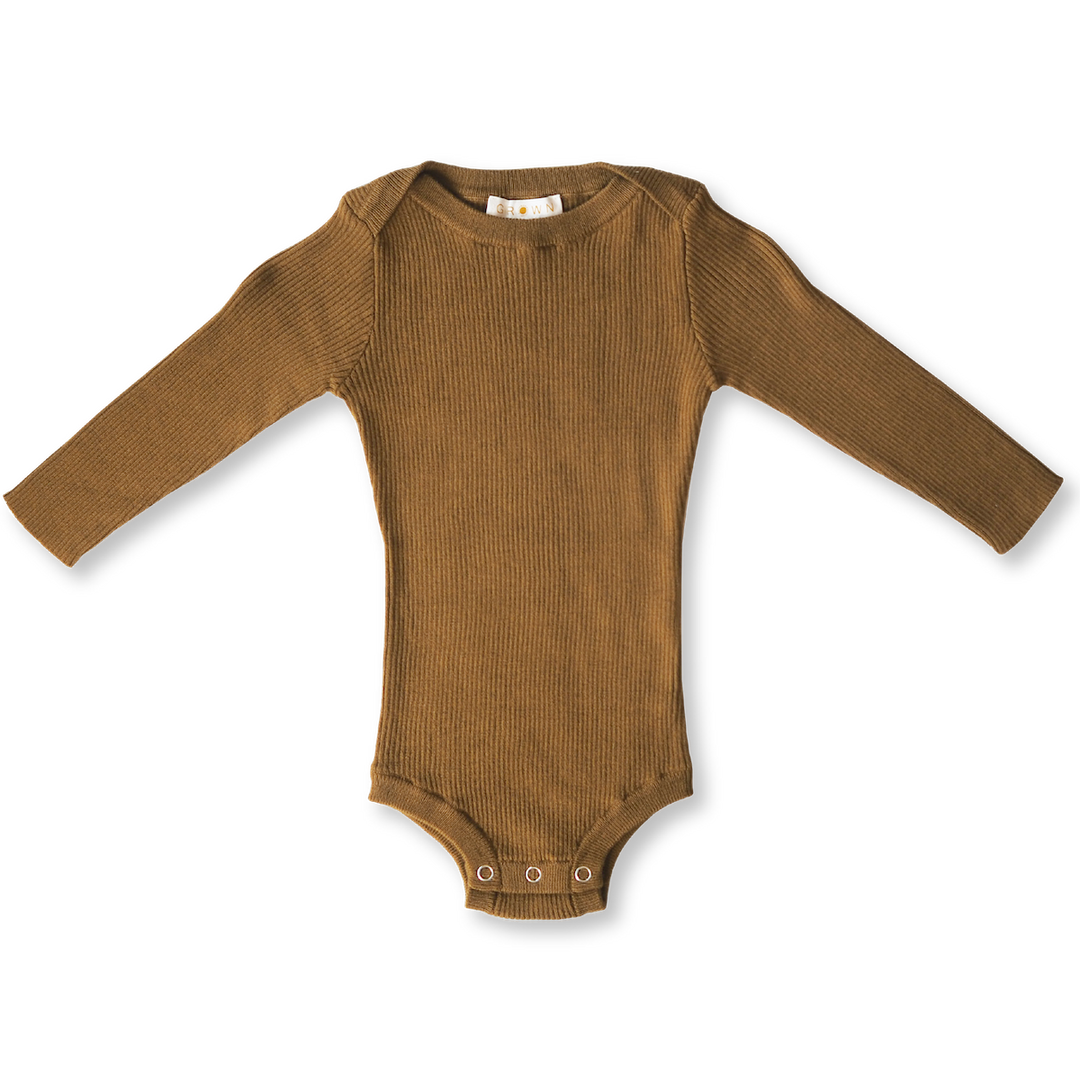 Grown Clothing - Ribbed Bodysuit - Moss