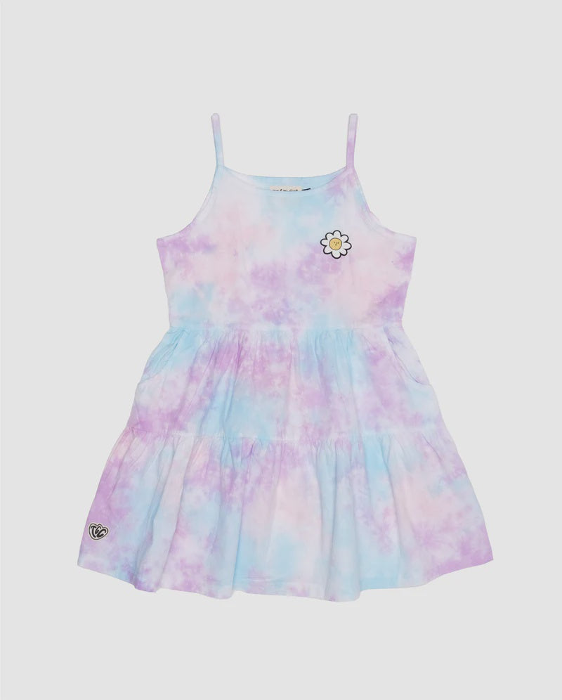 The Girl Club -  Cotton Summer Play  Dress - Lavender Tie-Dye