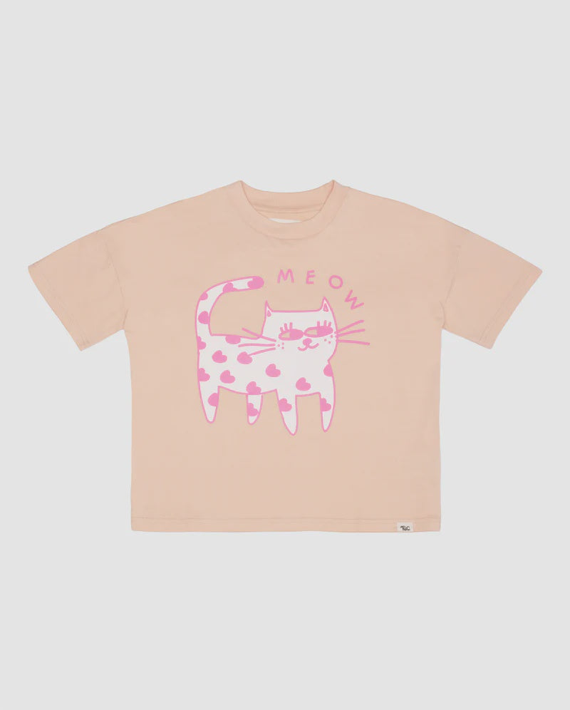 The Girl Club - Maddies Meow Cat Tee - Natural