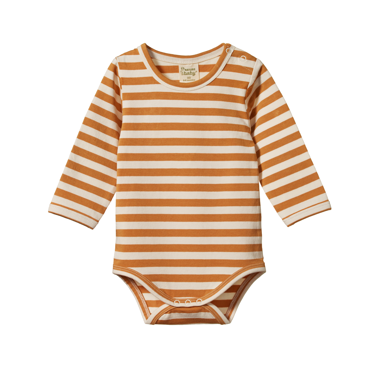 Nature Baby - Long Sleeve Bodysuit - Straw Sea Stripe