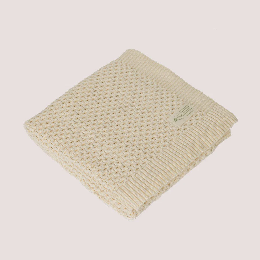 Nature Baby - Merino Knit Blanket - Natural - Bassinet