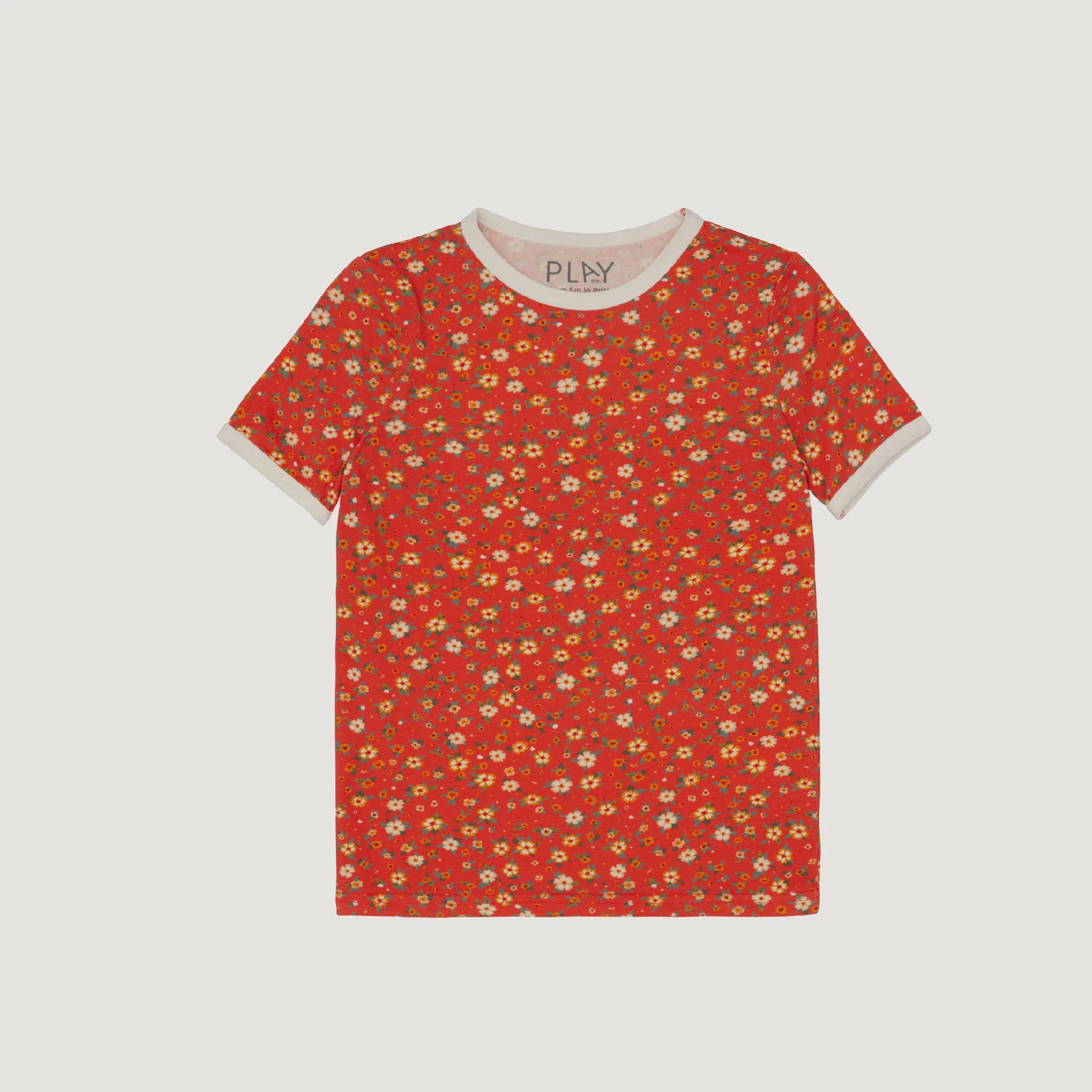 Play Etc - Floral Ringer Tee - Sunkist Floral