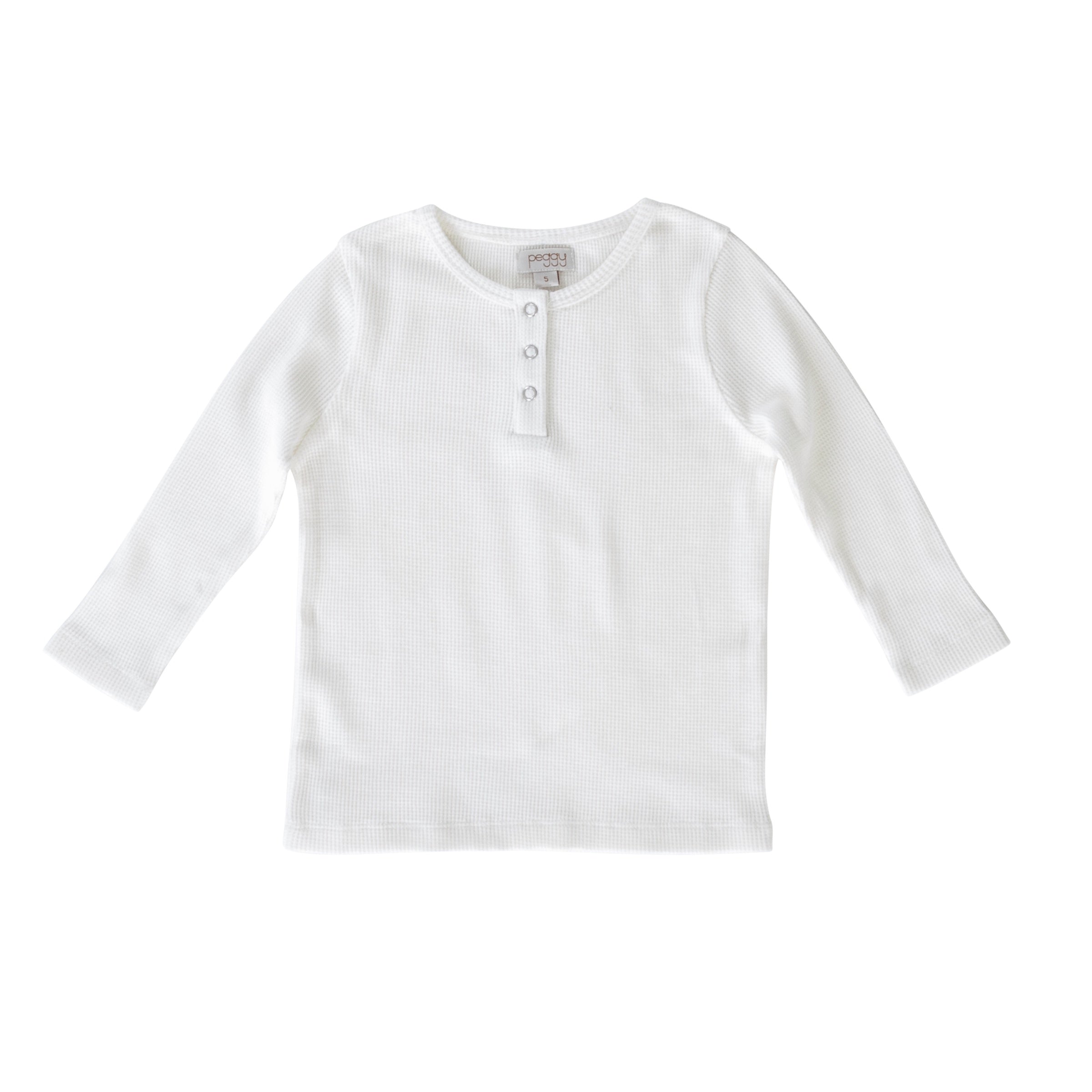 Peggy - Halo Henley Top - White