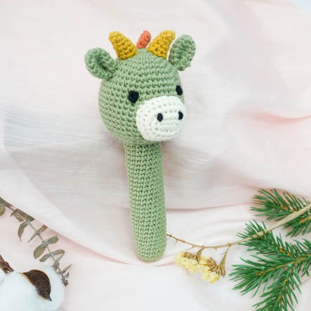 Petite Vous - Crochet Hand Rattle - Spike Dinosaur