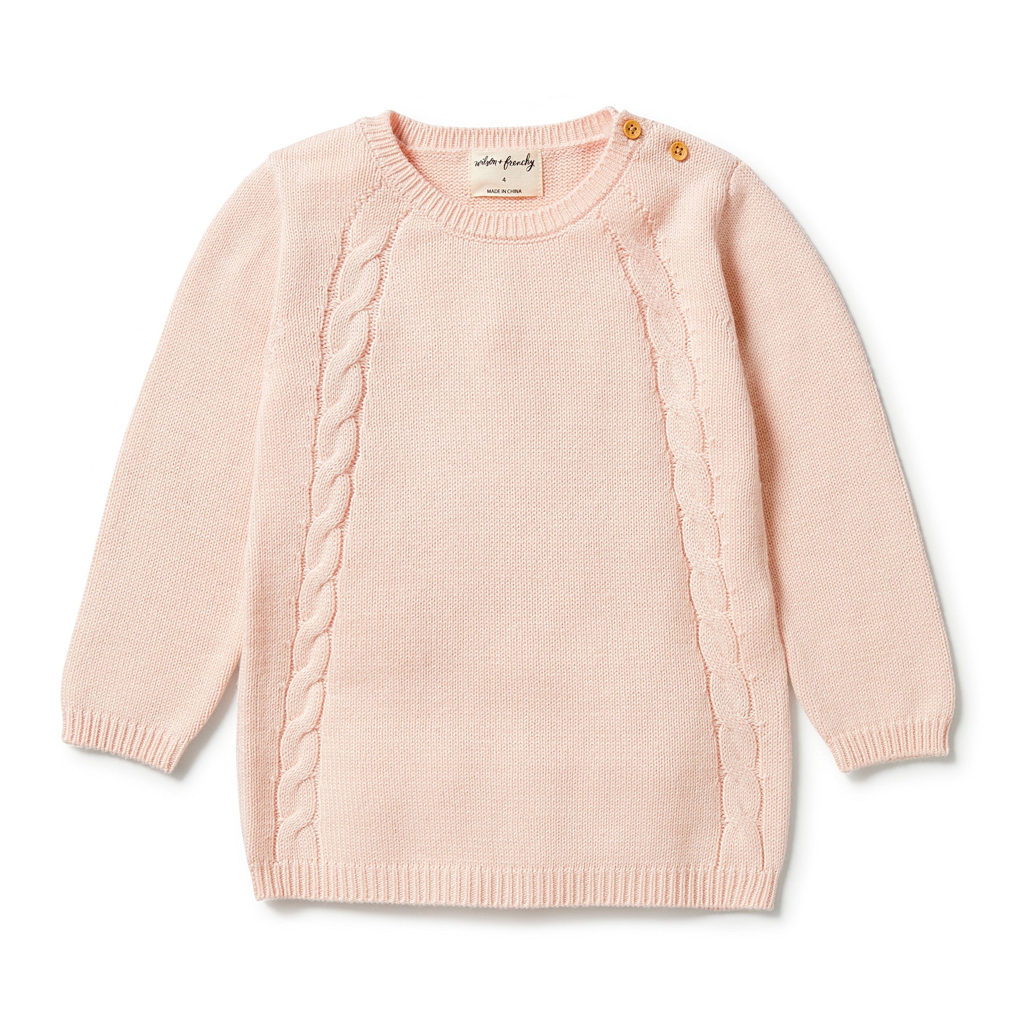 Wilson & Frenchy - Knitted Mini Cable Jumper - Blush