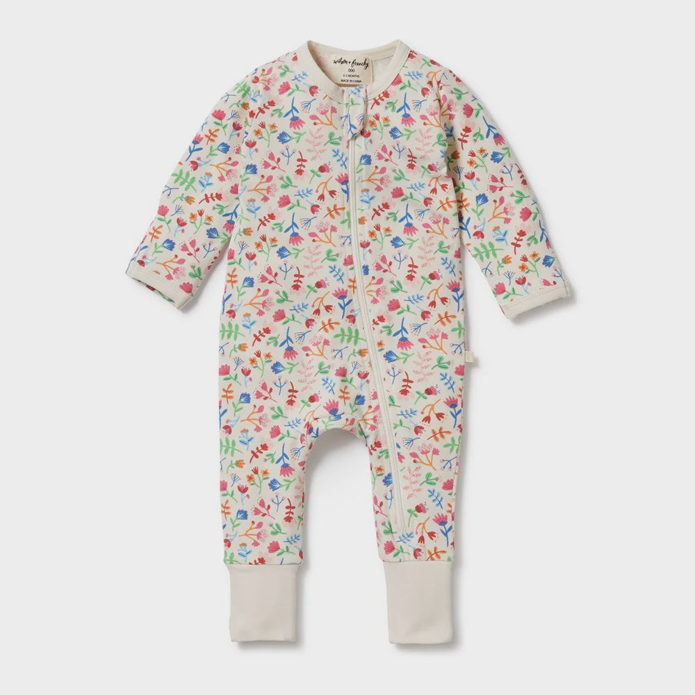 Wilson & Frenchy - Tropical Garden  Zipsuit with Feet