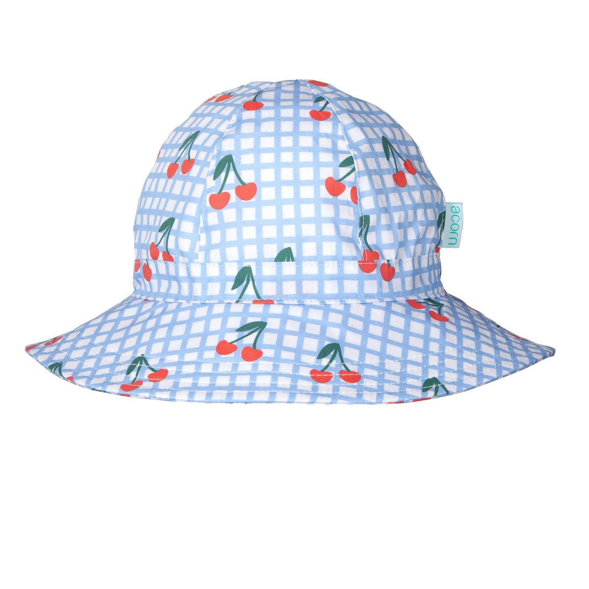 Acorn - Cherry Checks Wide Brim Sunhat