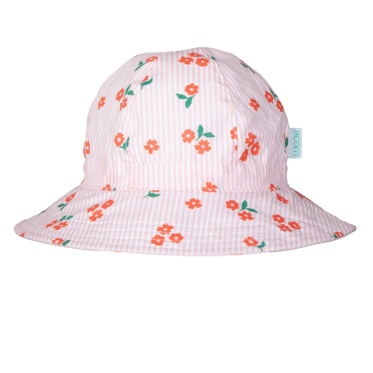 Acorn - Striped Posy Wide Brim Sunhat Pink