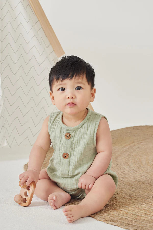 Tiny Twig - Organic Cotton Bubble Romper - Resede