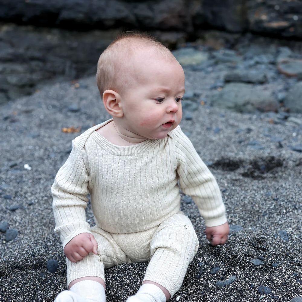 Grown Clothing - Ribbed Bodysuit - Pebble