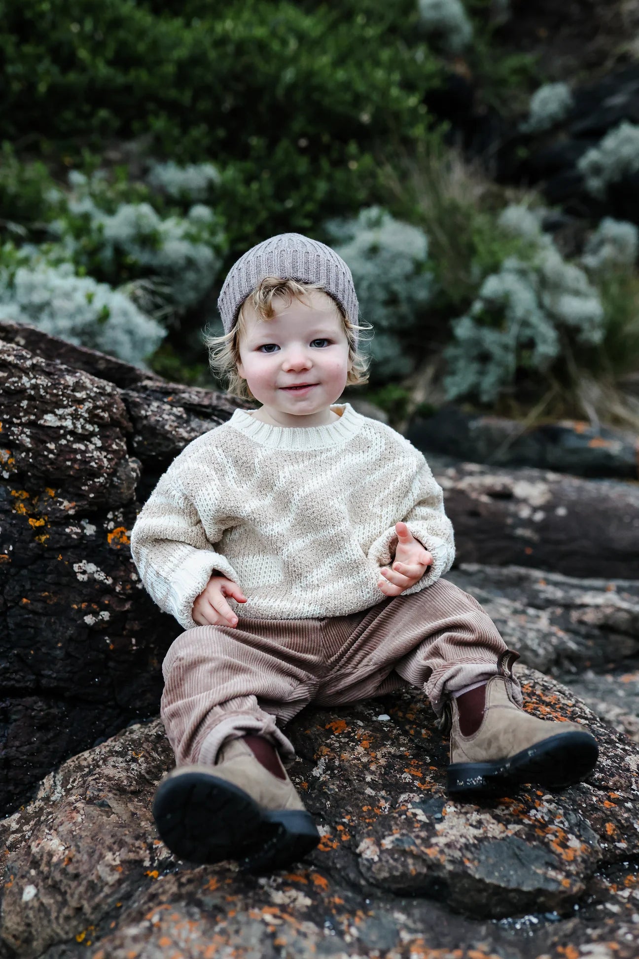 Grown - Teddy Ripple Pull Over - Stone