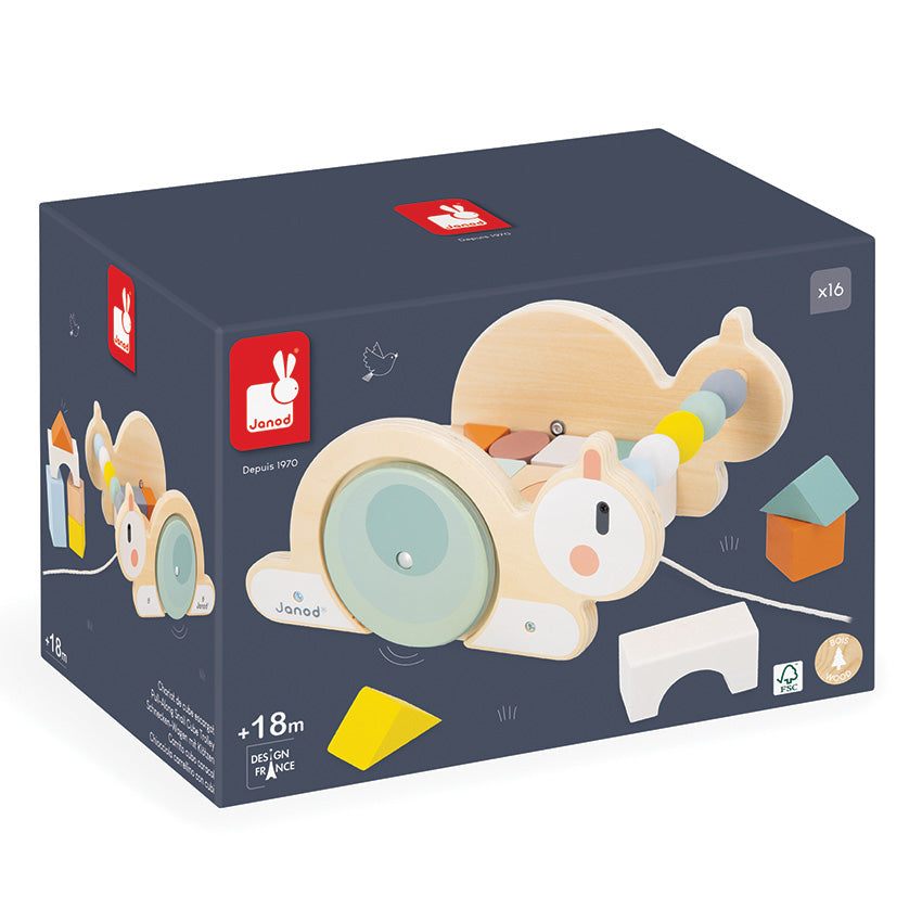 Janod - Cocoon  Pull Along Snail Block
