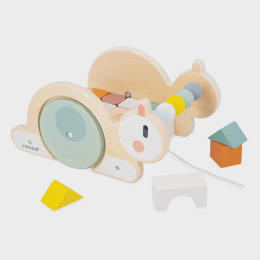 Janod - Cocoon  Pull Along Snail Block