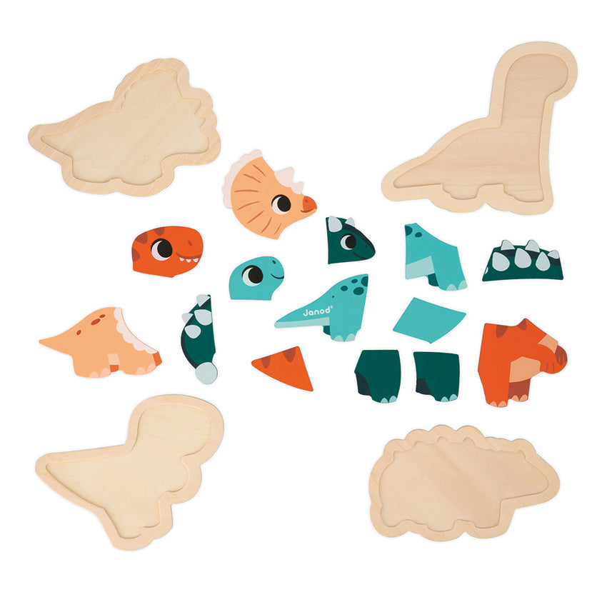 Janod - Dino Progressive Wooden Puzzle
