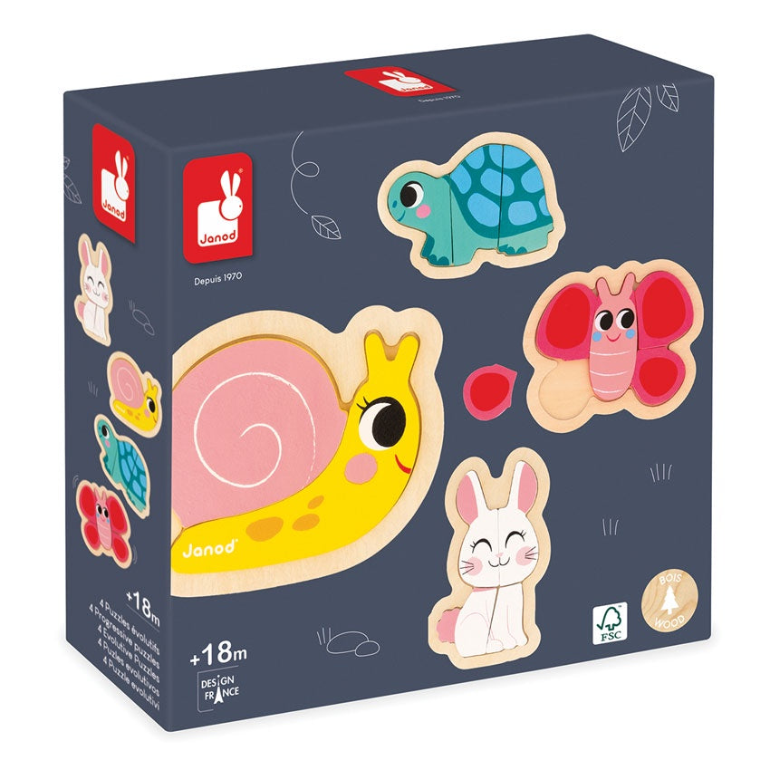 Janod - Garden Progressive Wooden Puzzle