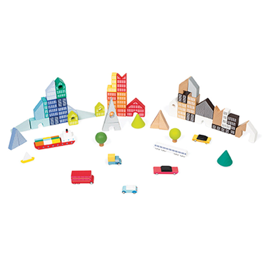 Janod - City Blocks and Puzzle Set