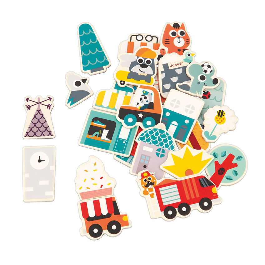 Janod - Wooden City Magnets