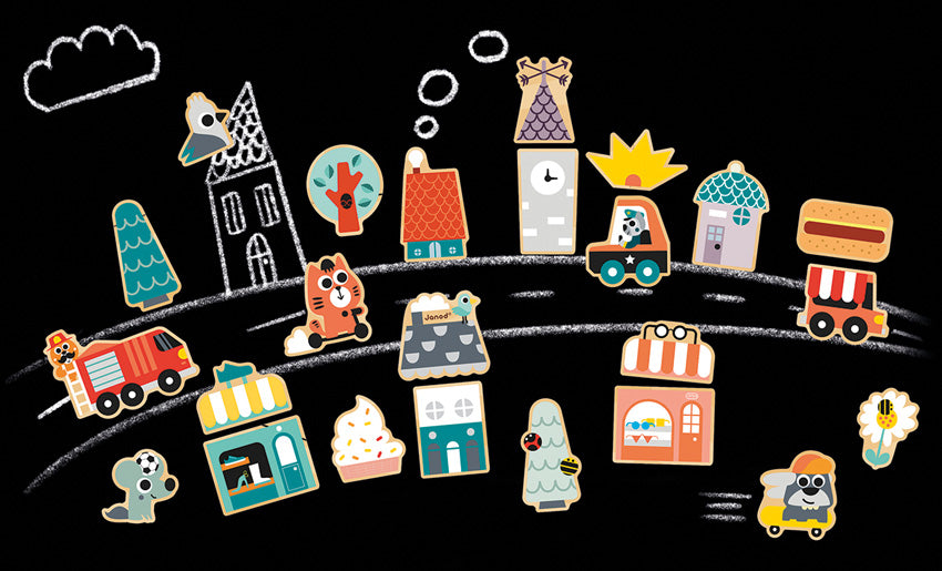 Janod - Wooden City Magnets