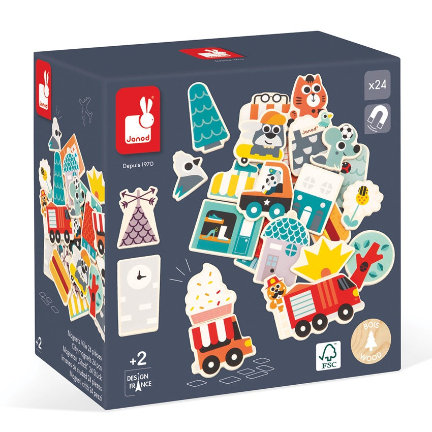 Janod - Wooden City Magnets
