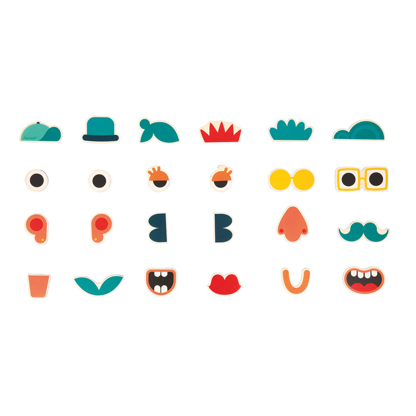 Janod - Wooden Face Magnets