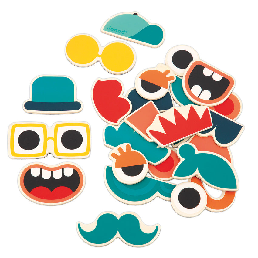 Janod - Wooden Face Magnets