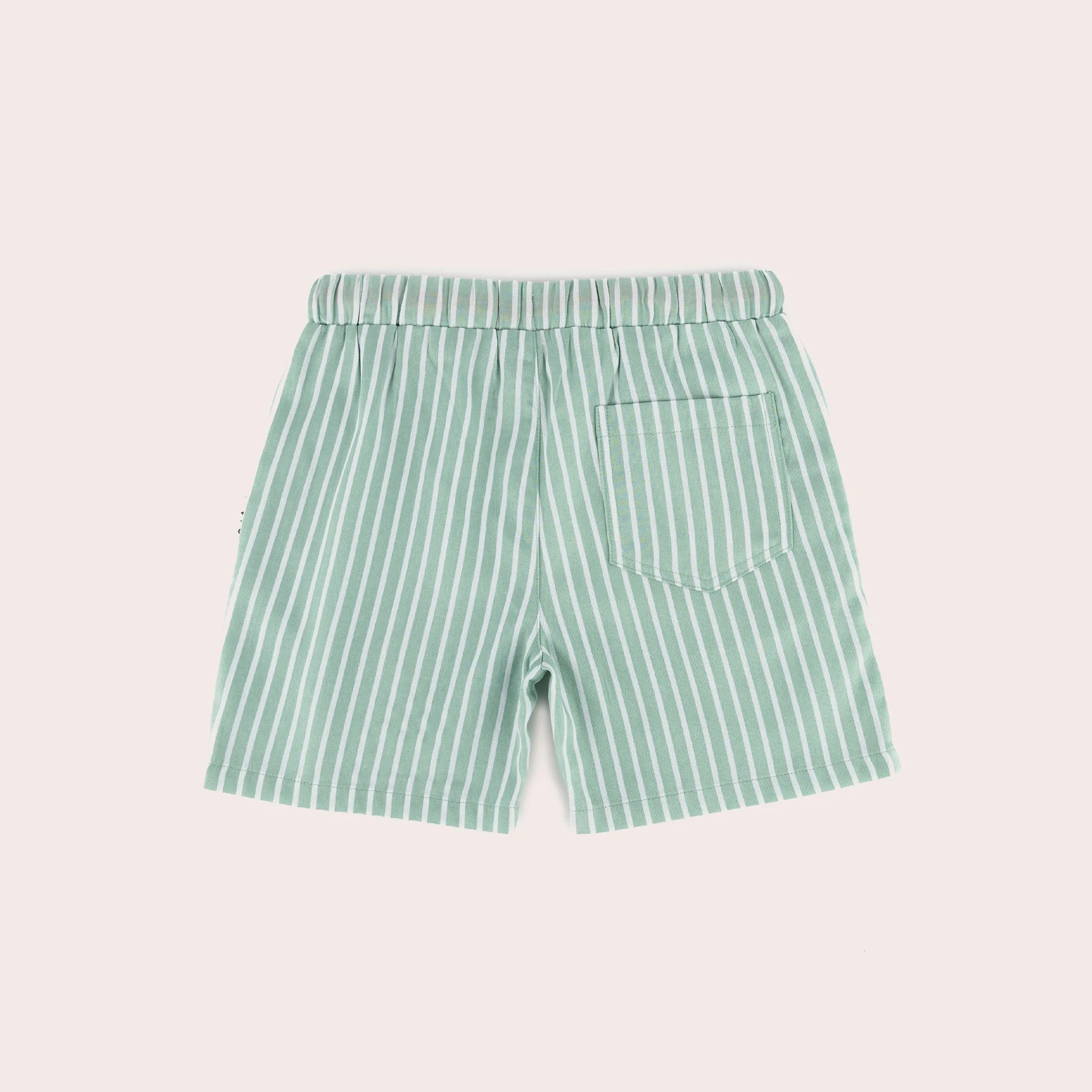 Olive + The Captain - Sage Stripe Mid Shorts