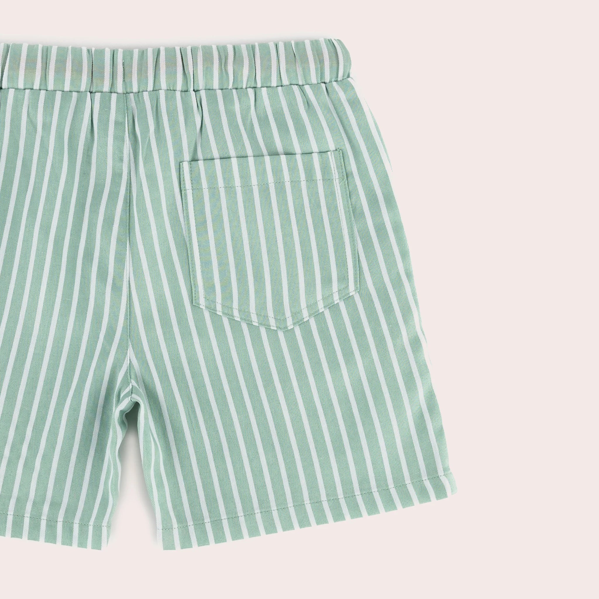 Olive + The Captain - Sage Stripe Mid Shorts