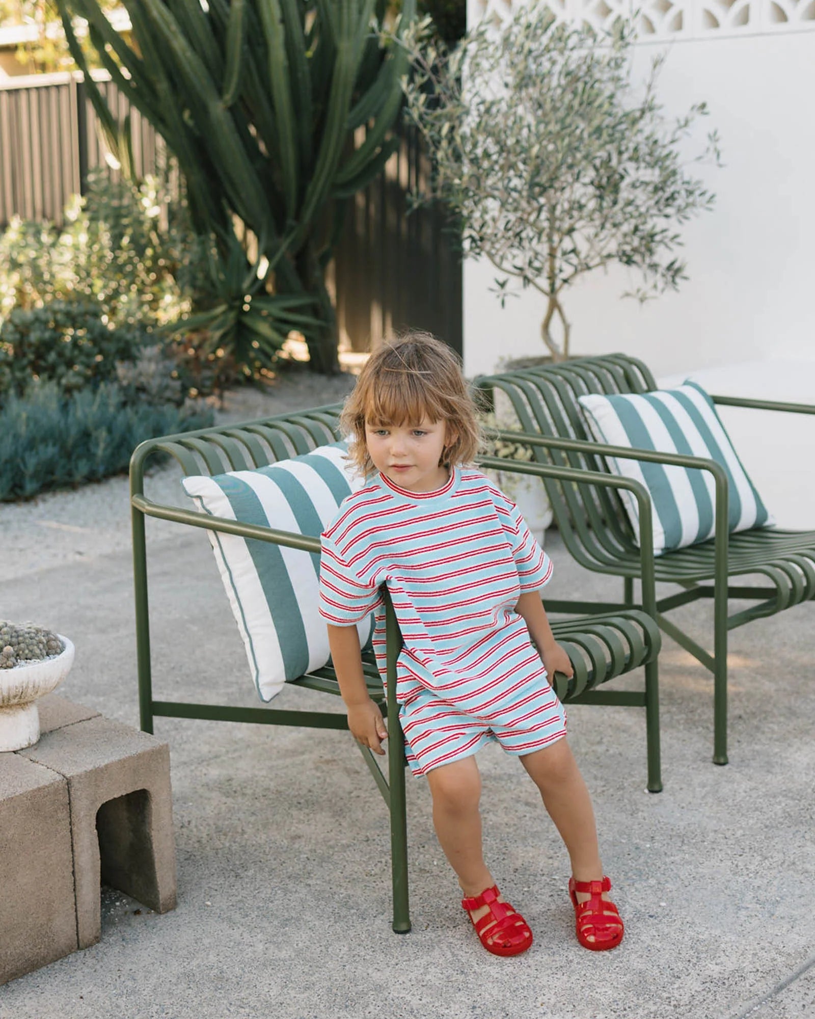 Walnut Melbourne - Felix Tee - Terry Stripe Red