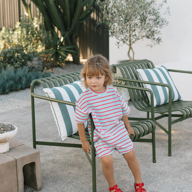 Walnut Melbourne - Huey Short - Terry Stripe Red