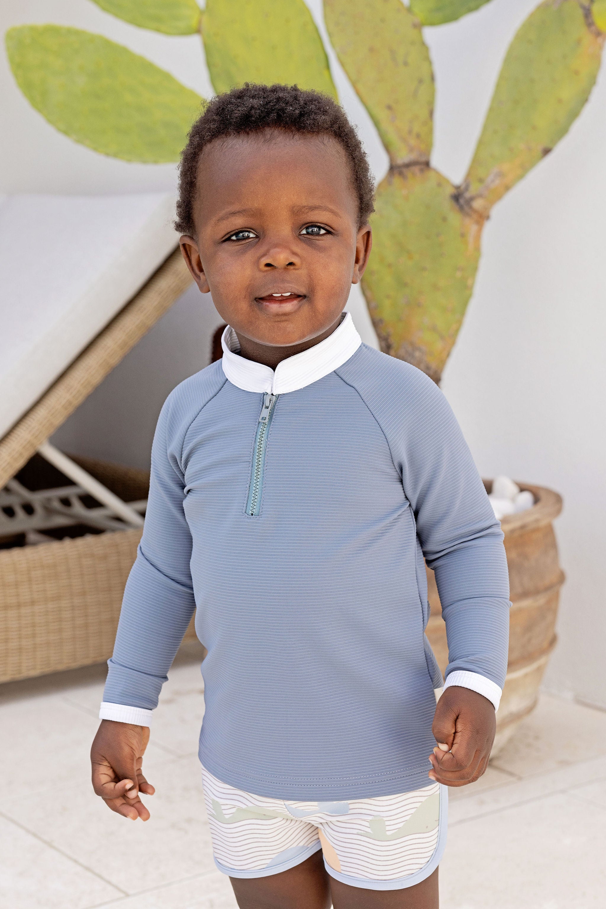 Kapow Kids - Whale Blue Rib Rashie